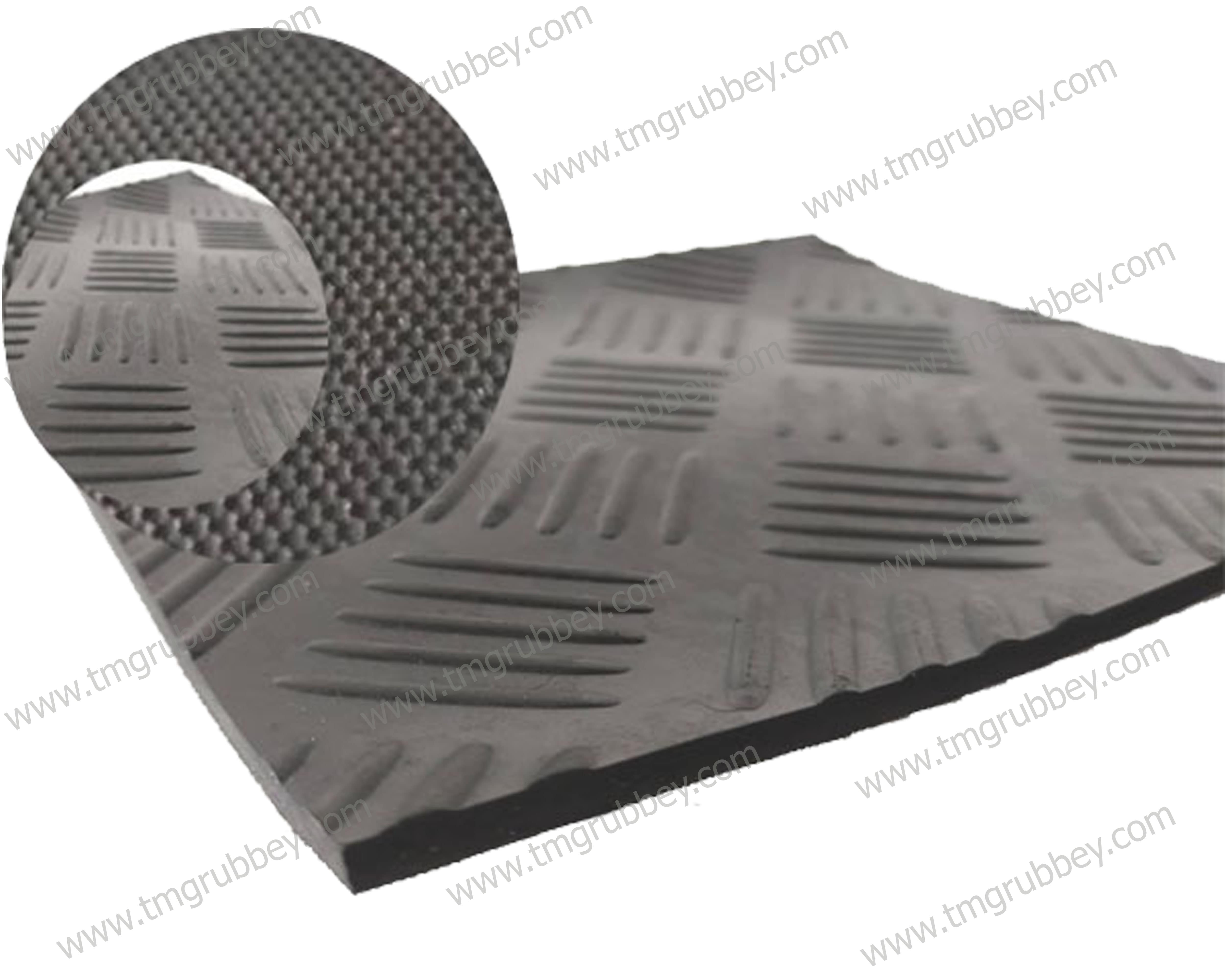 แผ่นยางกันลื่นลายเช็คเกอร์ ขนาด T5mmxW1.5M.xL1-15