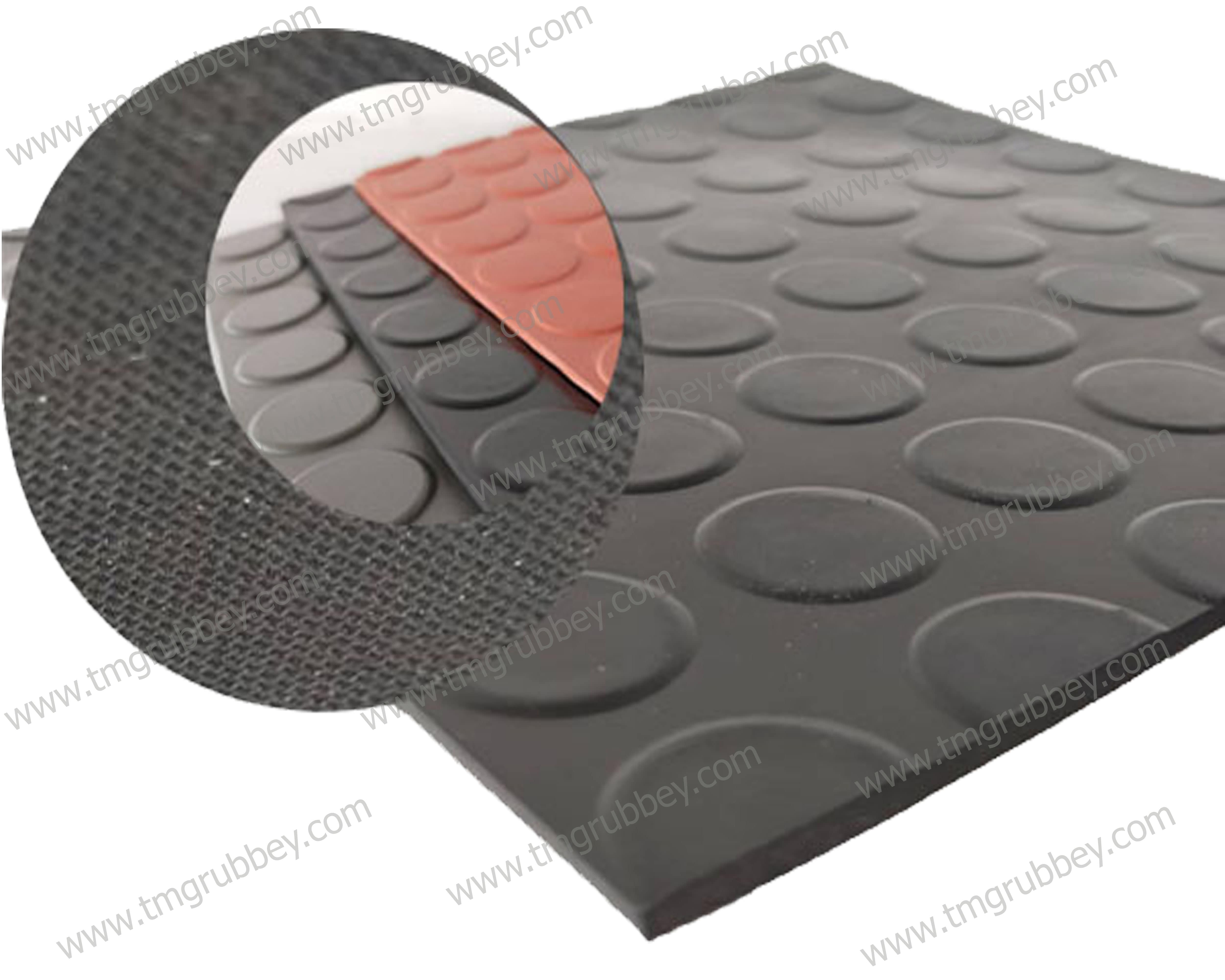 แผ่นยางกันลื่นลายเหรียญ ขนาด T3mmxW1.5M.xL1-15